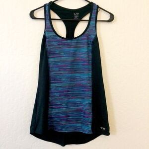 Champion workout tank top black and blue, women’s size small